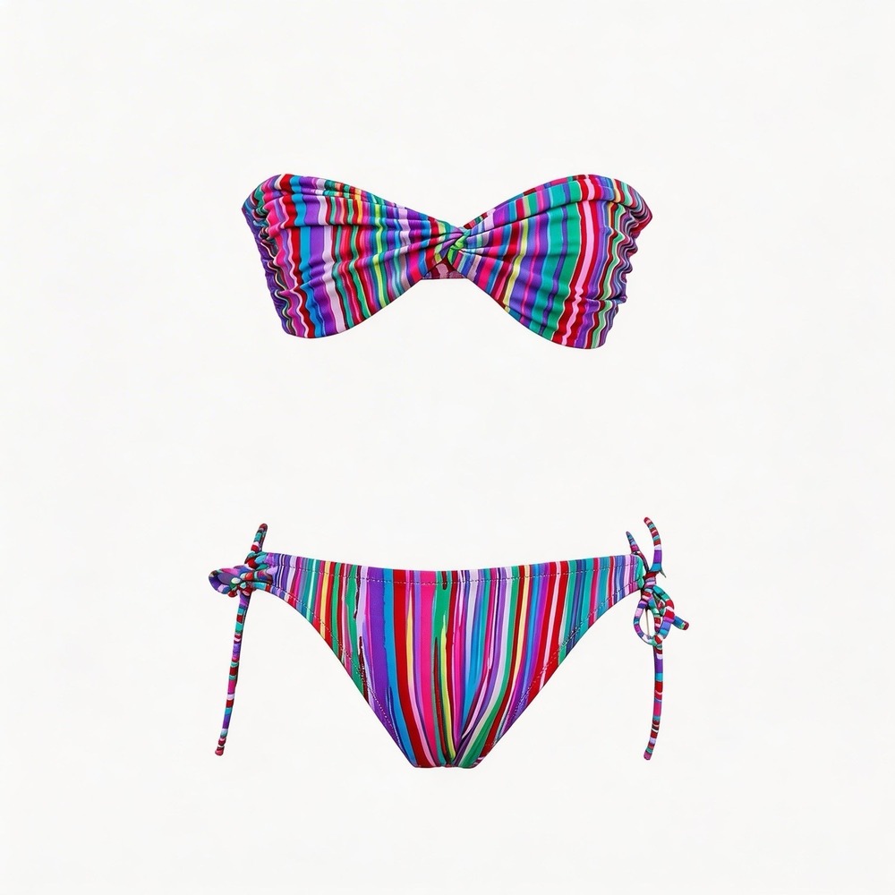 Victorias Secret Multi Color Striped Bandeau size L